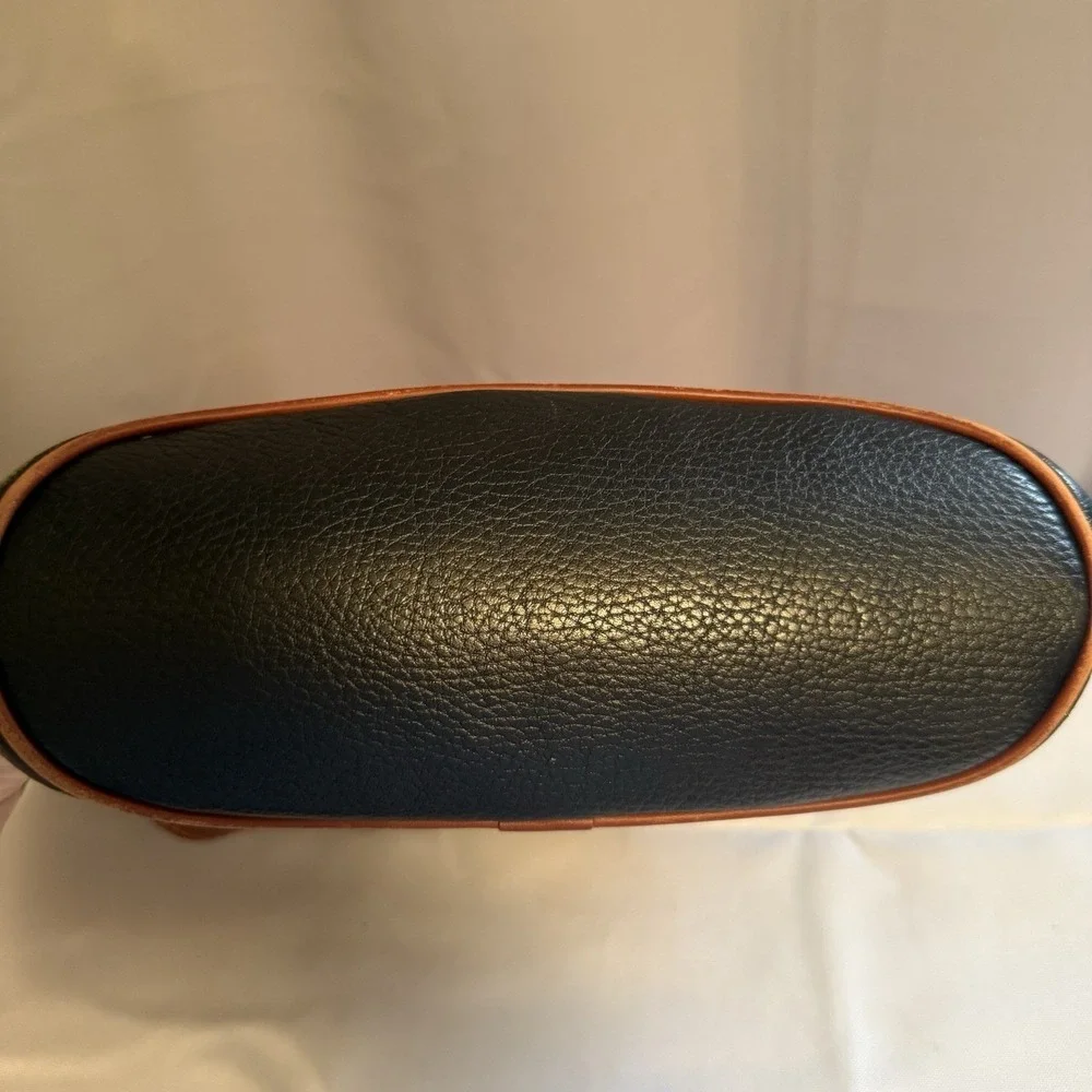 Vintage Coach Sheridan Stewart Crossbody Bag Black Pebbled Leather Brown Purse - Picture 2 of 16